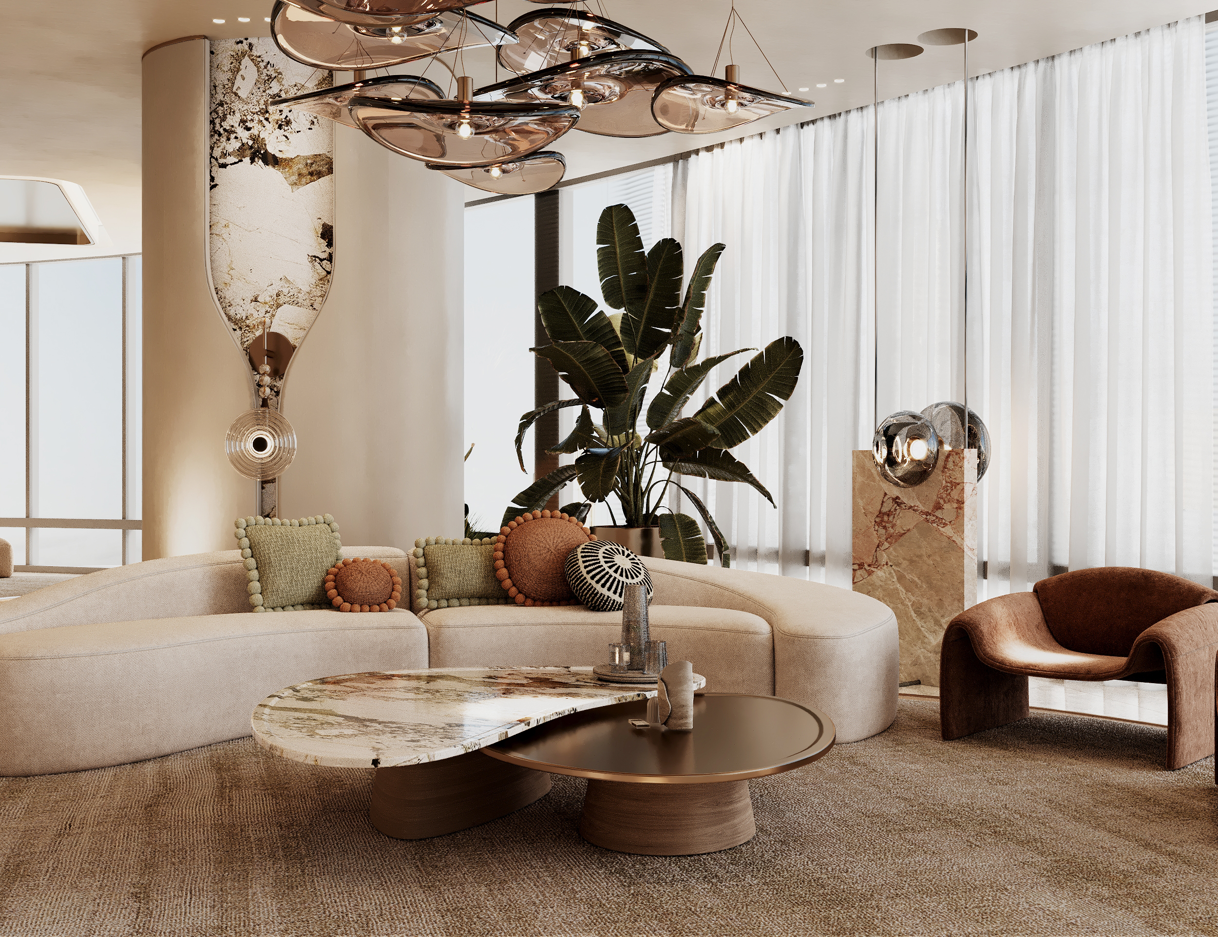 Burj Khalifa - Five bedroom apartment — Residential interior design, Dubai, UAE (view 5) | تصميم شقق برج خليفة, ديكور شقق دبي, تشطيب شقق فاخرة دبي, تصميم داخلي 5 غرف, ديكورات شقق دبي الإمارات | Burj Khalifa apartment design, Dubai luxury apartment interior, 5-bedroom apartment finishing, premium residential design Dubai